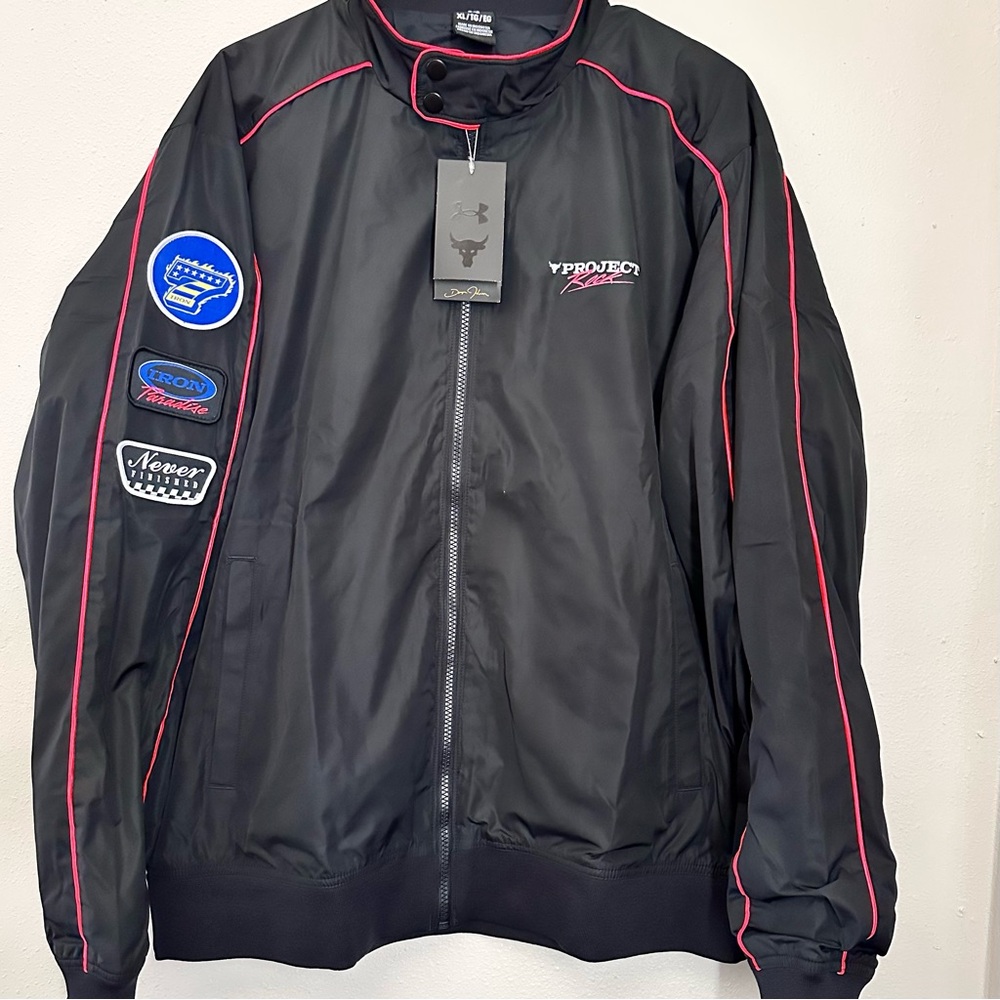 *NEW* $160 Under Armour Project Rock Warm-Up Windbreaker Jacket Size XL 1389931